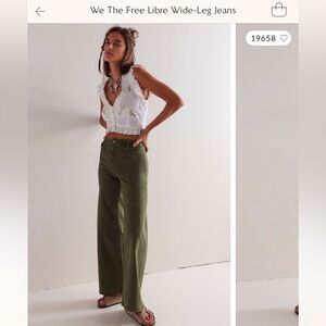 Free People We The Free Libre BLACK Wide-Leg Jeans size 28S
